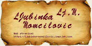 LJubinka Momčilović vizit kartica